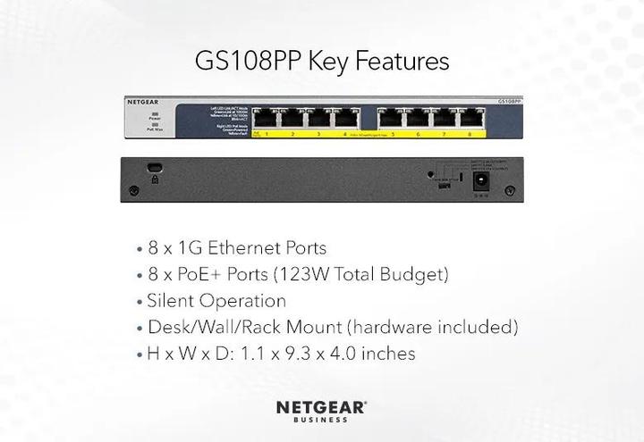 Productafbeelding Netgear Gs108pp (8 ports)