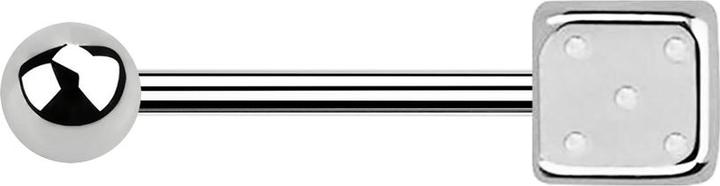 Image du produit Star Piercing Micro Barbell argent avec boule et cube (sans laiton, Acier chirurgical 316L)