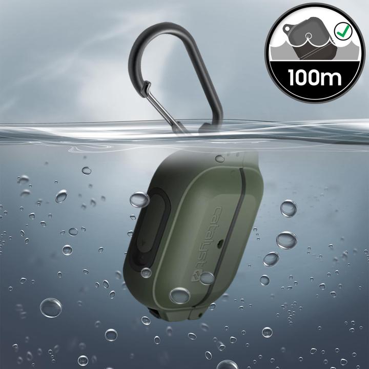 Actual product image Catalyst Total Protection Airpods Pro Waterproof IP68 Cover - Khaki Green (Headphone sleeve)