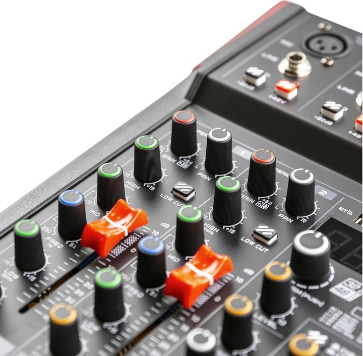 Actual product image Vonyx VM-KG06 - 6-kanaals mengpaneel Bluetooth, DSP, mp3 speler en USB audio interface (Studio- and Livemixer)