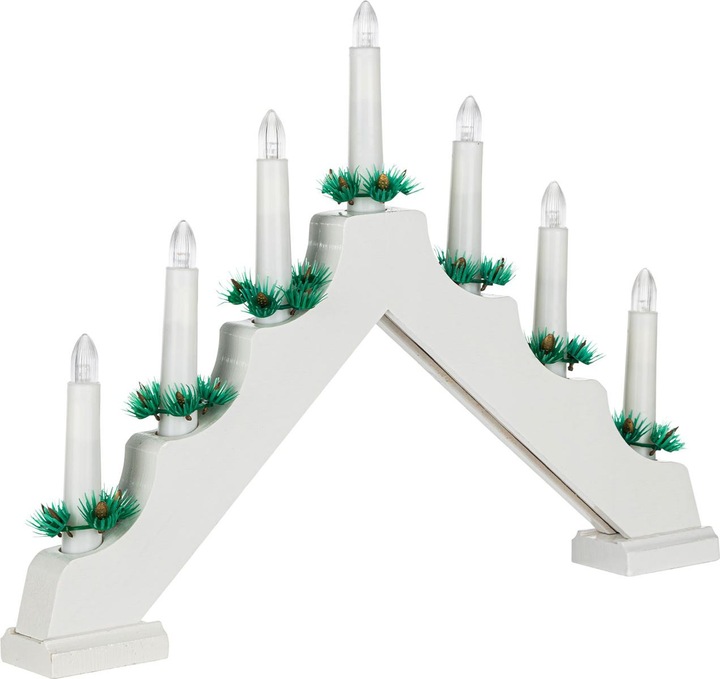 Home ideas Lichterbogen aus Holz mit 7 LED Kerzen, 42,4 x 4,5 x 32 cm