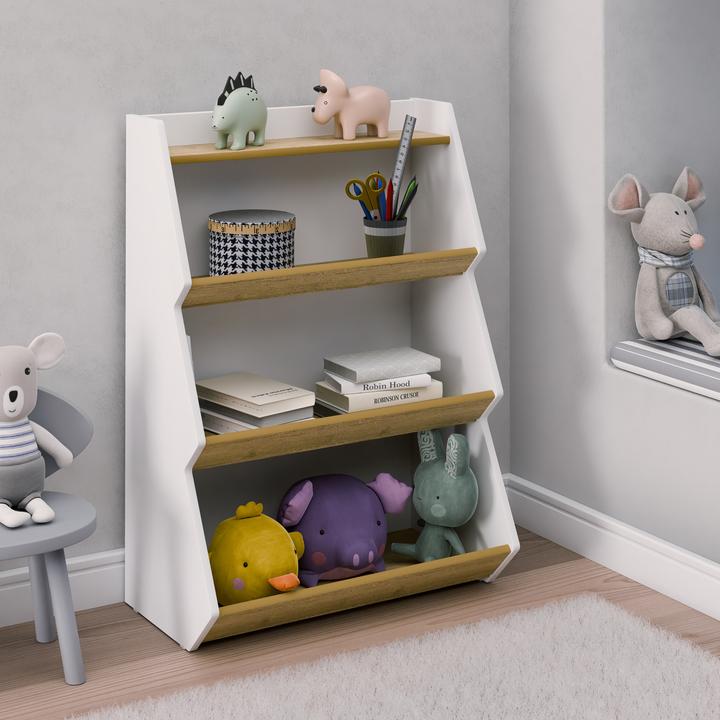 Produktbild VCM Holzregal stehend | platzsparendes Kinder Regal | Masse: H. 160 x B. 103 x T. 23 cm | (63 x 35 x 89 cm)