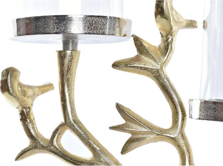 Productafbeelding DKD Home Decor Candle Holder Crystal Golden Aluminium Birds (29 x 15 x 48 cm)