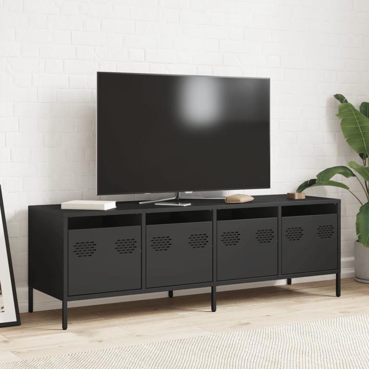 Image du produit vidaXL Armoire TV Table de télévision Meuble bas TV Noir Acier