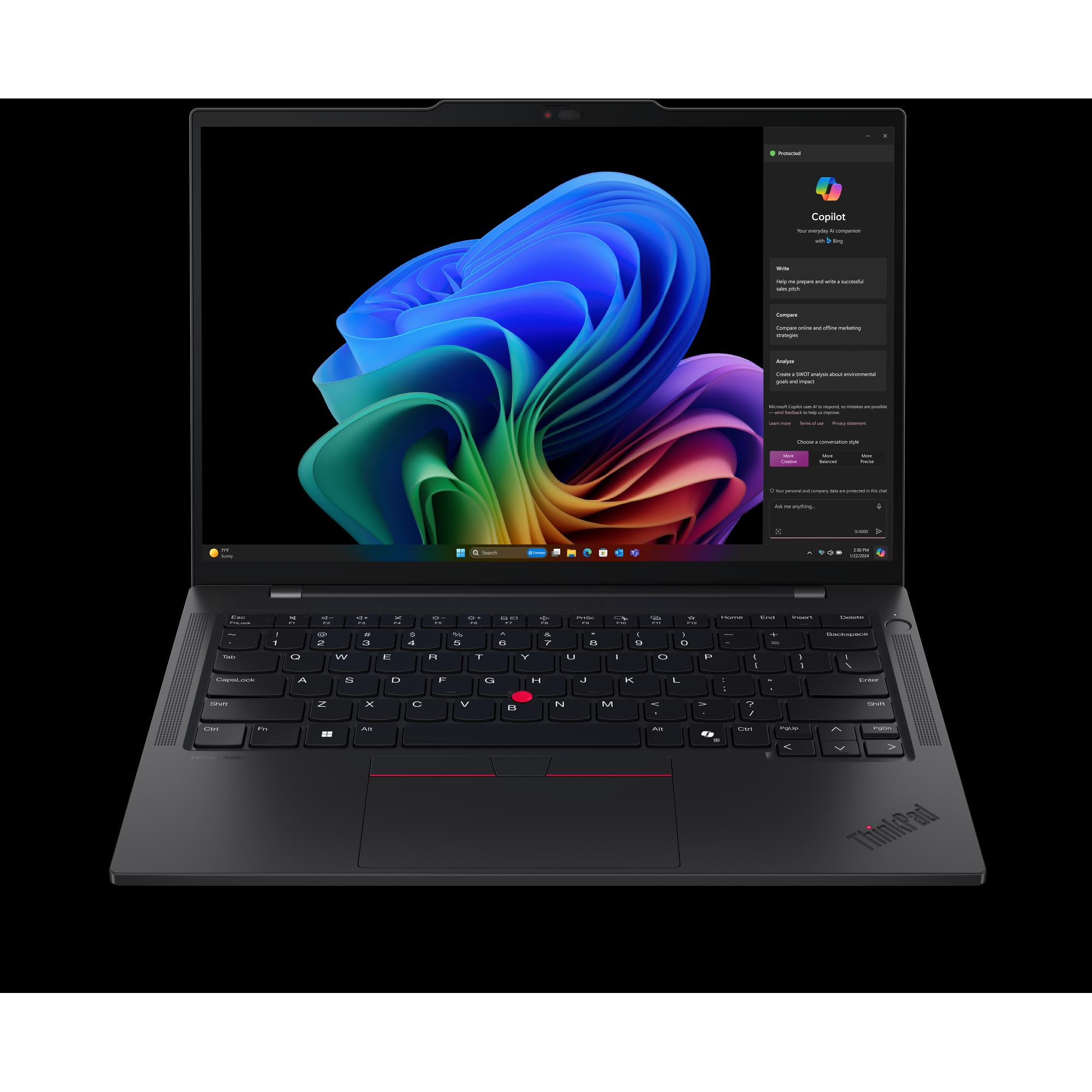 Lenovo ThinkPad T14s Gen 6 (14", Snapdragon X Elite X1E-78-100, 32 GB, 1000 GB, DE), Notebook, Schwarz