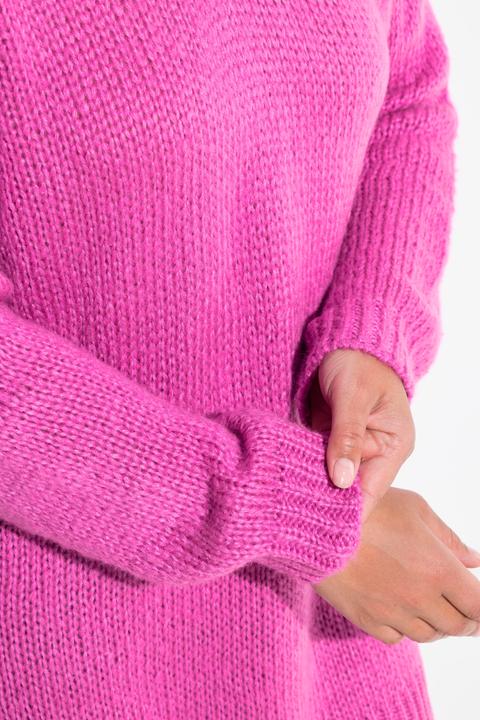 Actual product image Miamoda Classic fit sweater with chunky knit and neckline with lace (56)