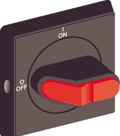 Actual product image ABB Rotary handle black 1 OFF &amp 1 ONfor OT16...40FT/OTDC16...32FTIP65, 1 hole Ø22.5 Mounting
