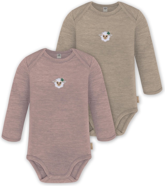 Normani 2er Pack Baby Merino Body Langarm „Auckland" - 9373