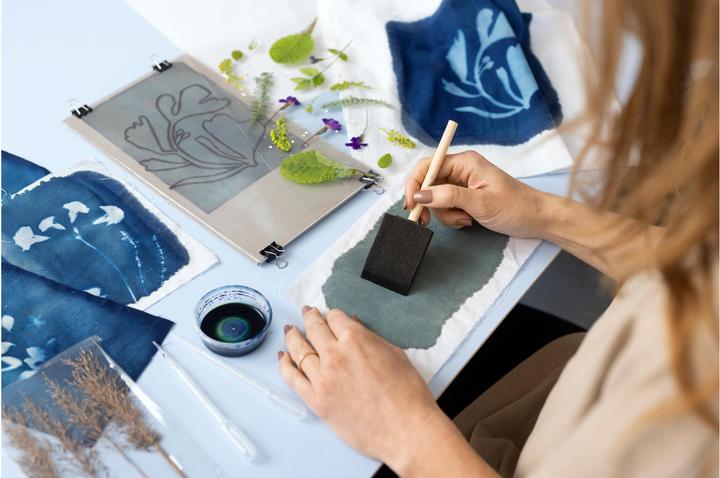 Actual product image Creative Creative set cyanotype, textiles