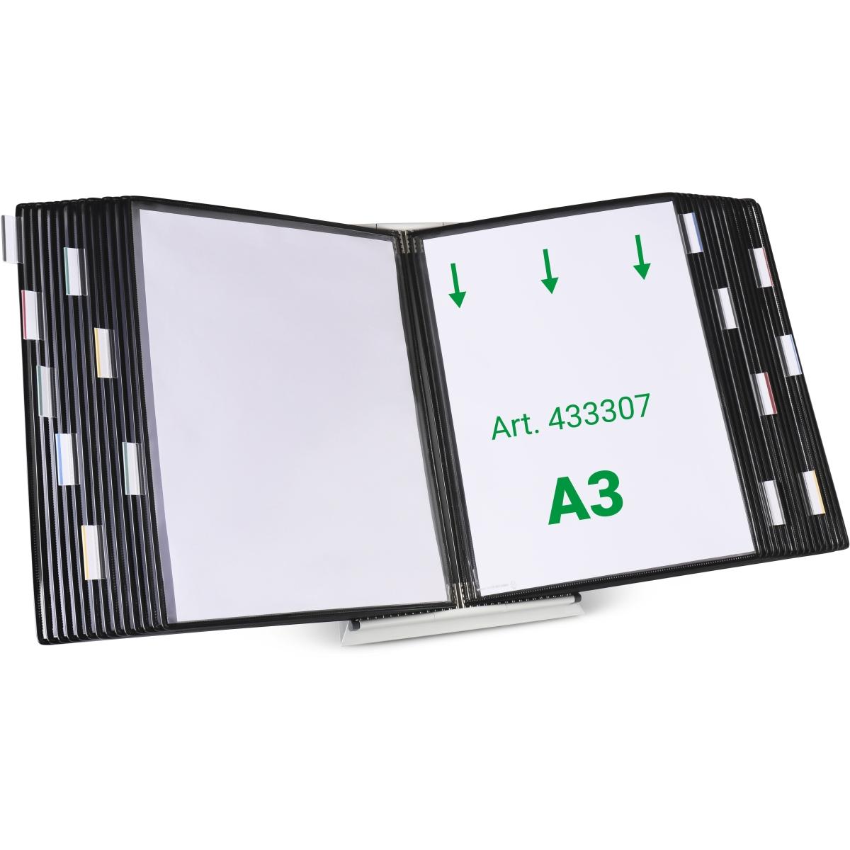 Tarifold, Informationsschild, Sichttafelsystem 433307 DIN A3 schwarz mit 30 St. Sichttafeln