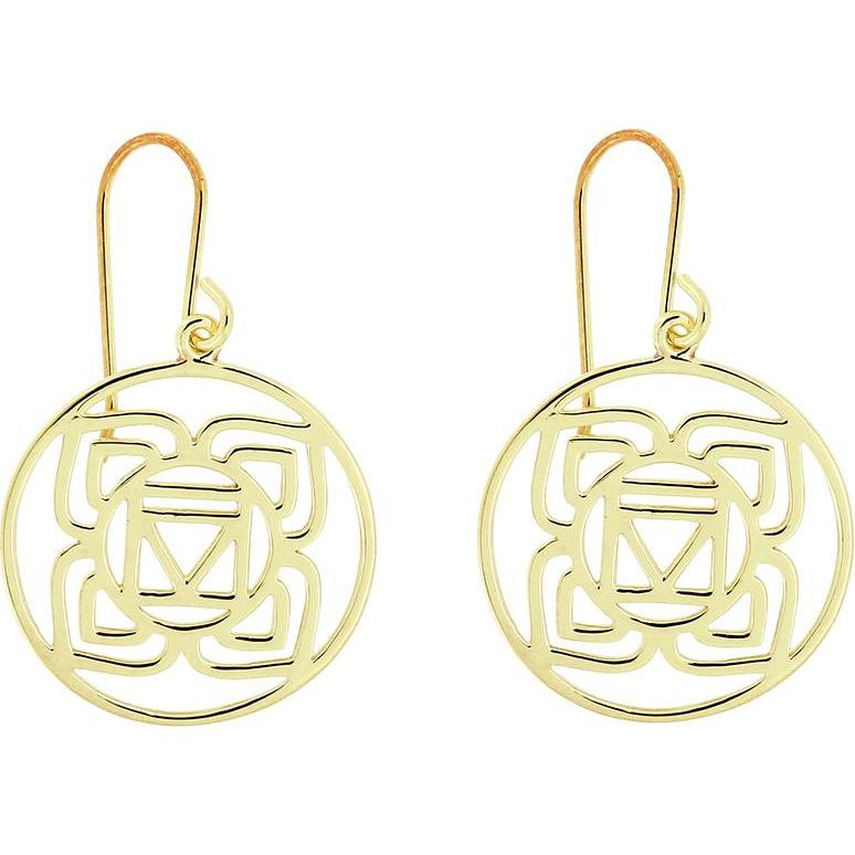 Viva Diva, Ohrringe, Wurzel-Chakra Ohrhänger vergoldet, (925 Sterling Silber)