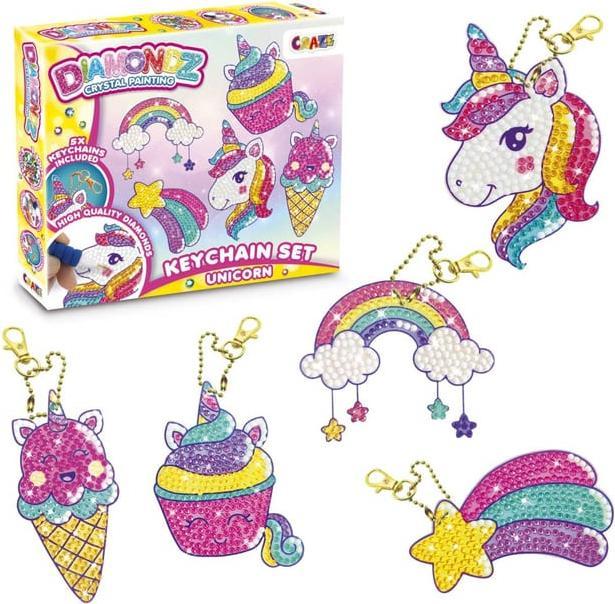 Actual product image Craze DIAMOND PAINTING Keychain Unicorn