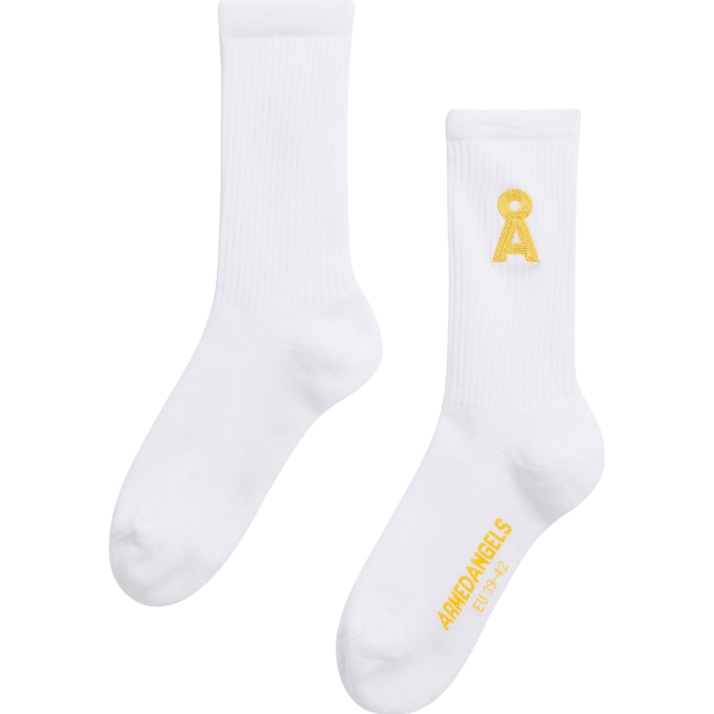 Armedangels, Herren, Sportsocken, Saamus Aa-Fan Logo (35 - 38), Weiss