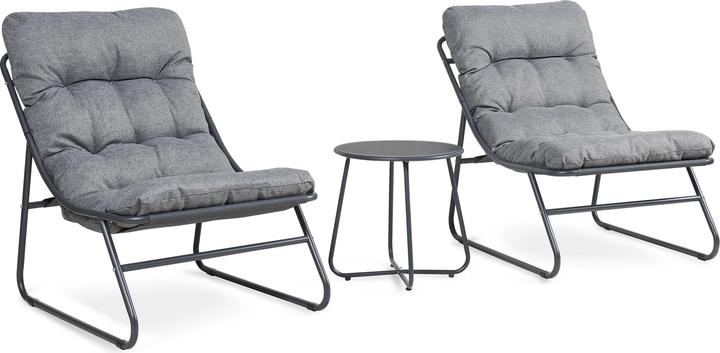 Loungeset Malmö 3-tlg. Dunkelgrau