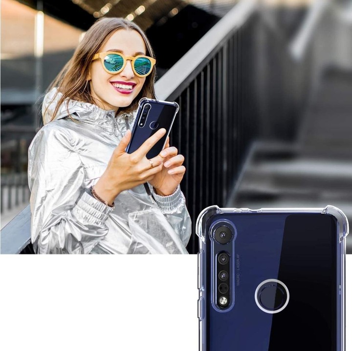 Productafbeelding Screenguard Motorola One Macro Kristal Zachte Airbag Bumper (Motorola One Macro)