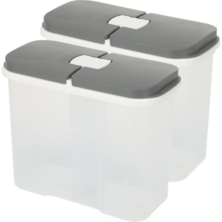 Actual product image Excellent Houseware Set of 2 storage jars with 2 compartments, 2100 ml (2.10 l)