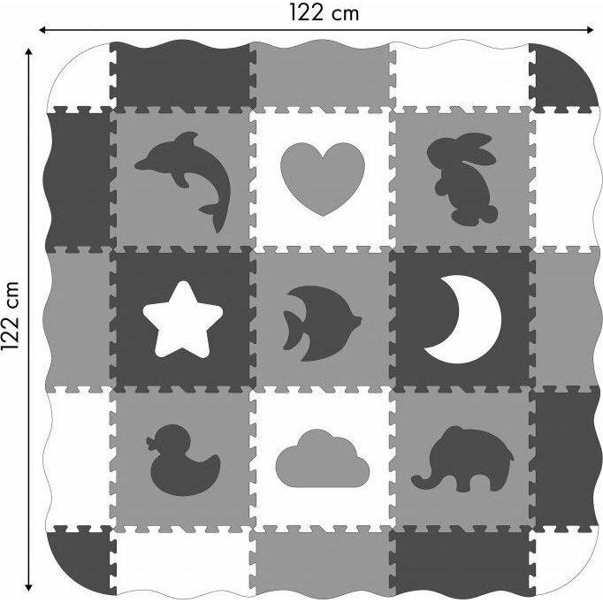 EcoToys, Spielteppich + Spielmatte, Schaumstoffmatte mit Zaunpuzzles Trockenbecken 25 Teile EKOTOYS (122 x 122 cm)