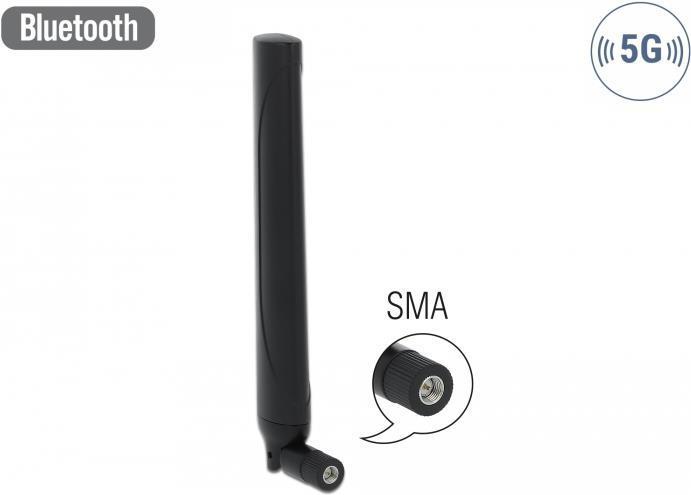 Image du produit Delock Antenne 5G/LTE SMA, 2.3dBi noir, joint basculant (Lora, 5G, 3G, GSM)