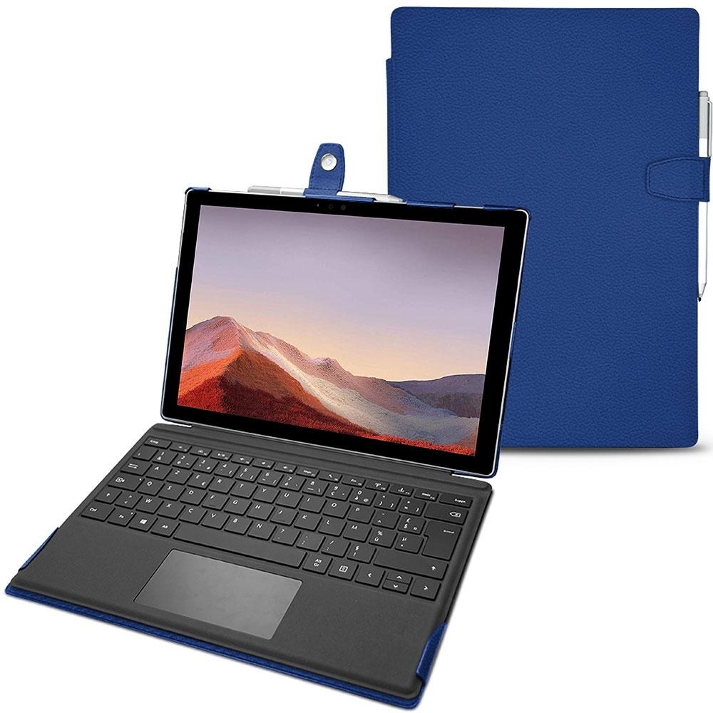 Noreve Lederschutzhülle (Microsoft Surface Pro 7), Tablet Hülle, Blau
