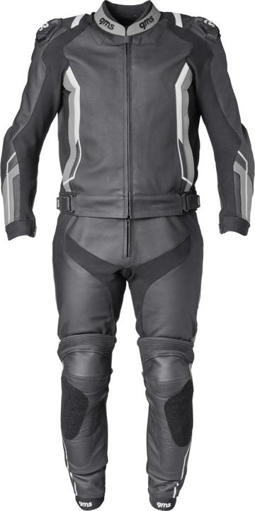 GMS Veste en cuir GR-1 noir-gris-blanc 48H