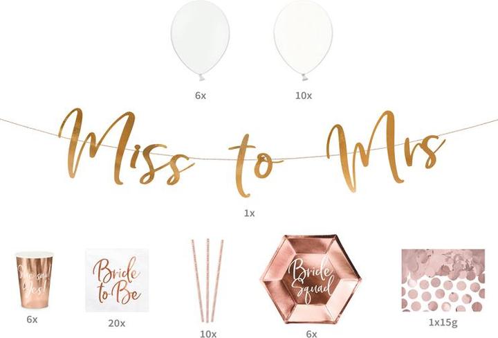 Actual product image Partydeco Party decorations set - Bachelorette party, rose gold (1 pkt / 60 pc.) (60 Piece)
