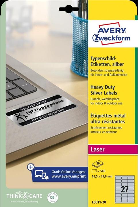 Actual product image Avery Nameplate labels