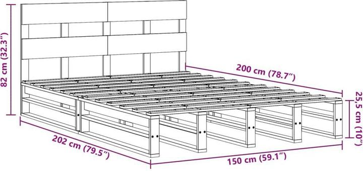 Produktbild vidaXL Bettgestell (150 x 200 cm)