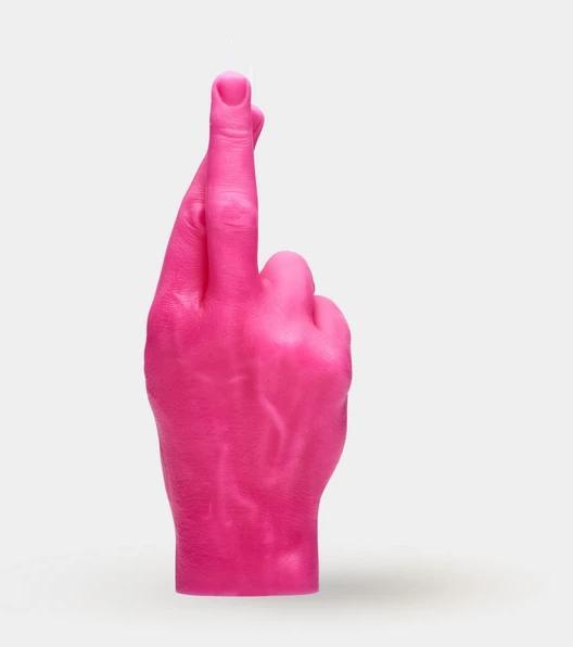 Image du produit Candle Hand Bougie Mandatus Crossed Fingers, Rose, Caractéristiques (1 pcs)