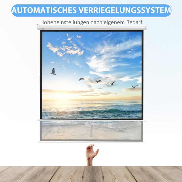 Produktbild Homcom Beamer Leinwand Kunststoff, Metall Weiss (99", 1:1)