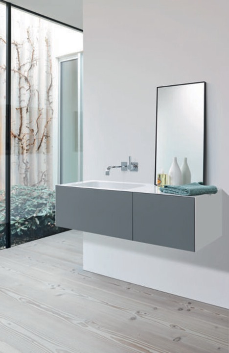 Actual product image Alape WP.Folio8 washbasin, 1254x350x450mm, vanity unit 2 full extensions, washbasin without tap hole