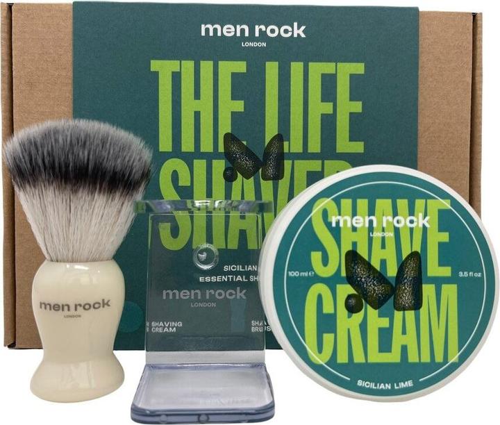 Produktbild Men Rock The Life Shaver Sicilian Lime Essential Shaving Kit, shaving cream 100ml, sahving brush, drip stand (Aftershave Gel, 100 ml)