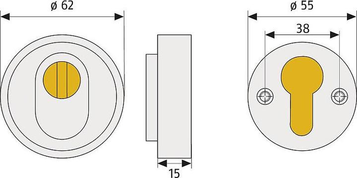 Image du produit Abus RHZS415 F3 EK Rosace de protection, laiton