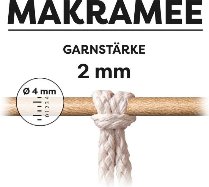 Produktbild Myboshi Makramee geflochtenes Baumwollseil 2mm 50m natur (50 m)