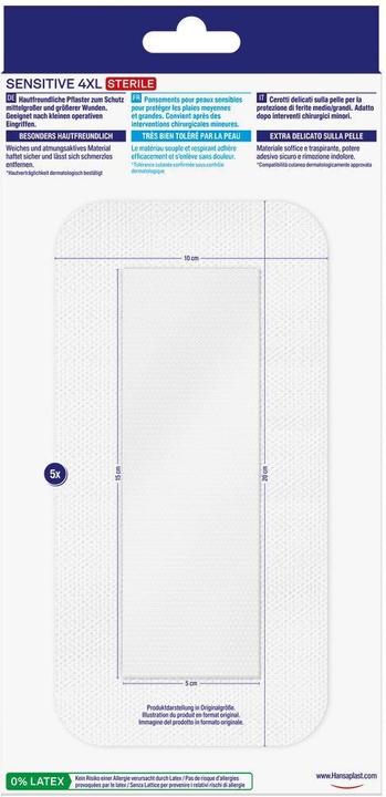 Produktbild Hansaplast Wundpflaster Sensitive 4XL 5 Stück (5 x)