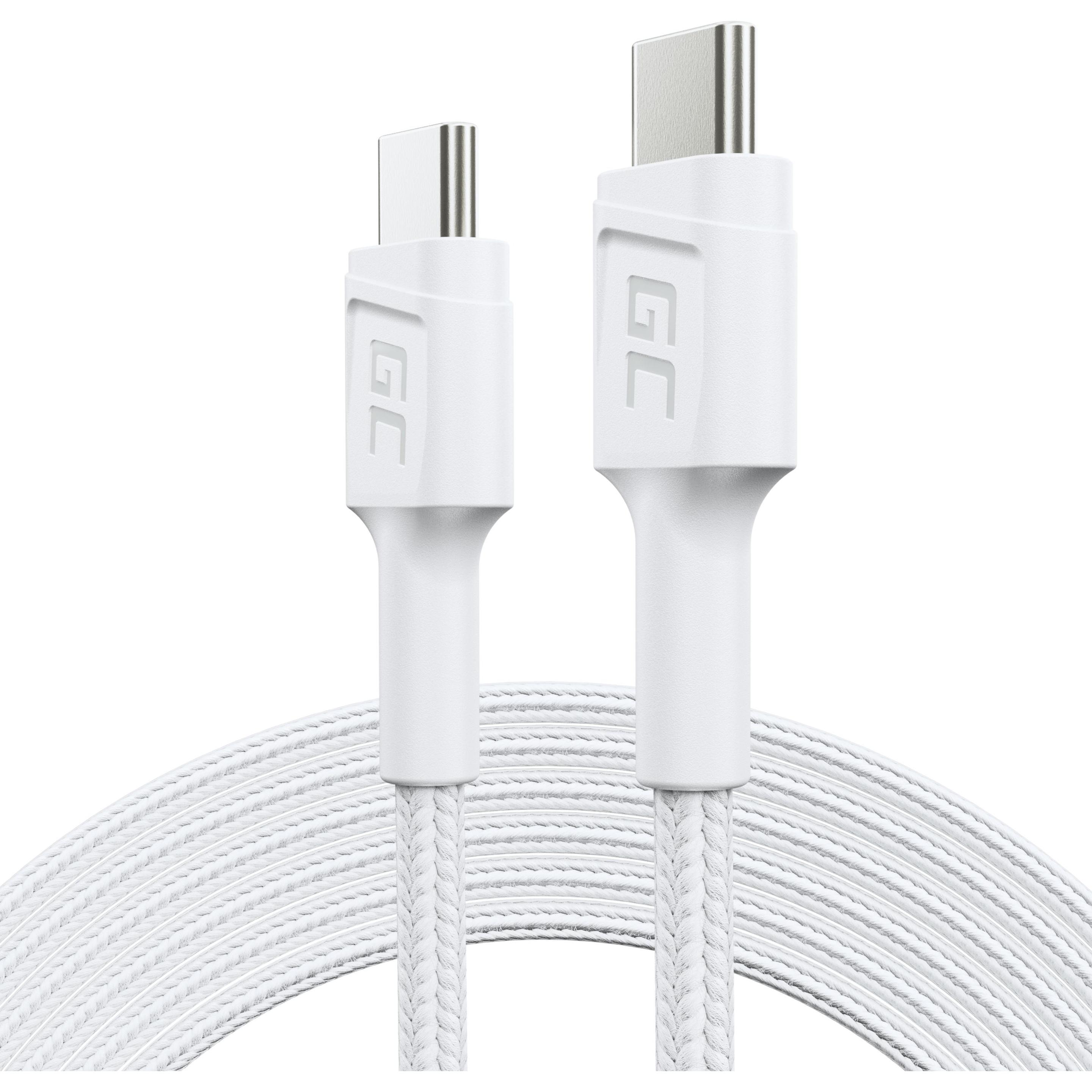 GreenCell KAB USB-C (ST-ST) 2m Green Cell White (2 m, USB 3.2 Gen 1), USB Kabel