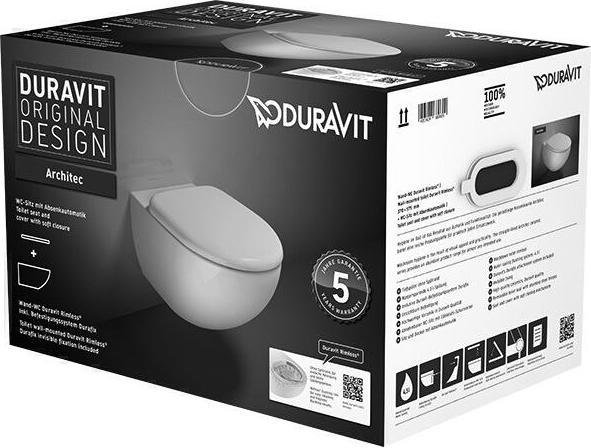 Immagine prodotto Duravit Set WC sospeso ARCHITEC RIMLESS profondo, 365x575mm bianco