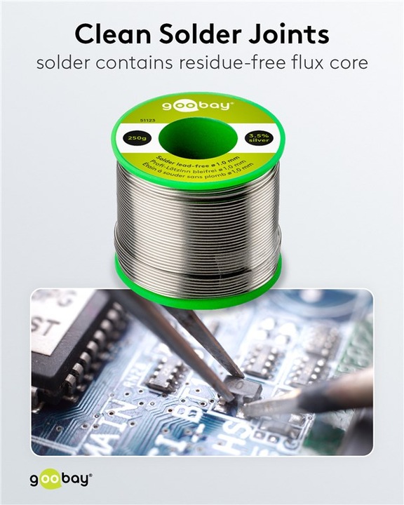Actual product image Goobay Professional solder lead-free, ø 1.0 mm, 250 g (Solder)