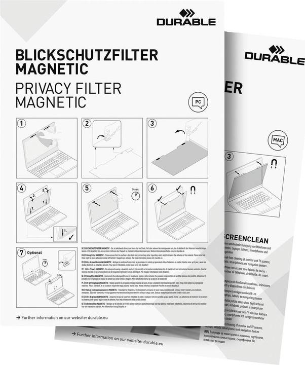 Nutritional values and ingredients Durable Privacy filter MAGNETIC 16.0", 16:10 anthracite (16", 16 : 10)