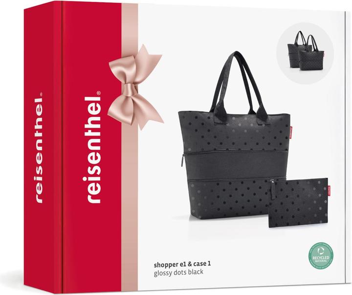 Actual product image reisenthel shopper e1 glossy dots black Set2