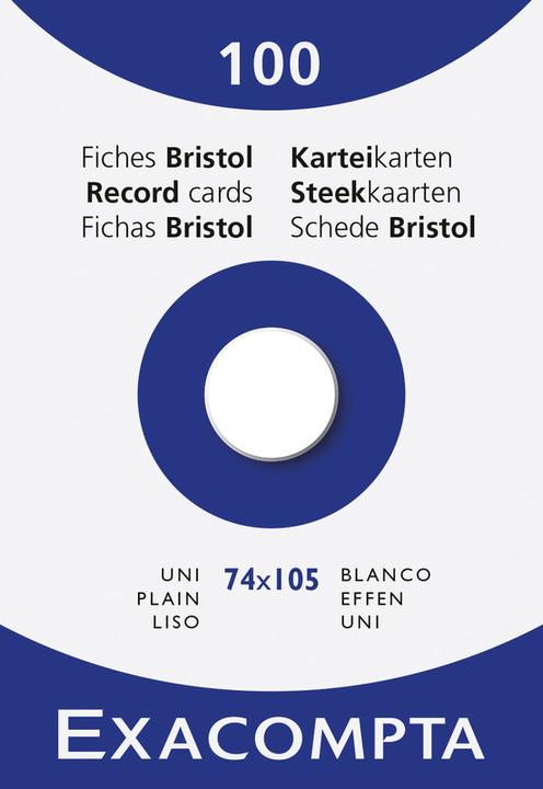 Produktbild Exacompta Karteikarten A7, blanko (A7, 205 g/m², 100 x)