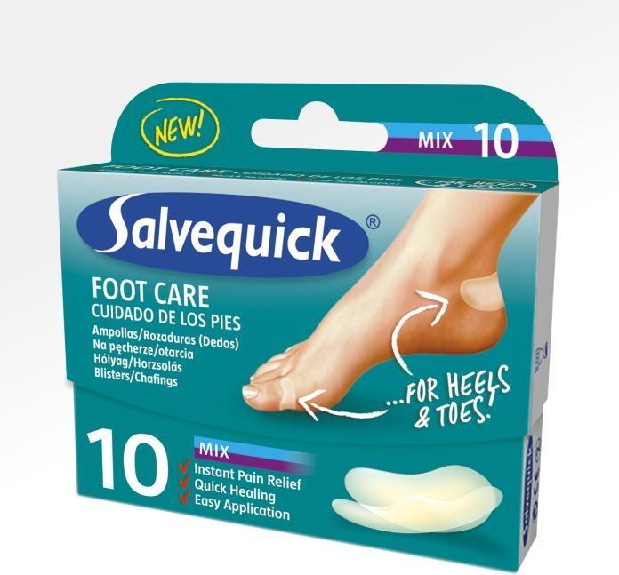 Salvequick ister Patch Foot Care Heels & Toes Slices Onisters And Abrasions 10Pcs. (Fussdeodorant & -puder)