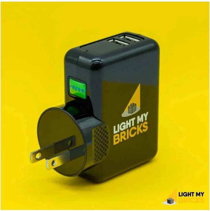 Actual product image Light my bricks Universal Power Adaptor 5V 4 Amp USB Wall Adaptor