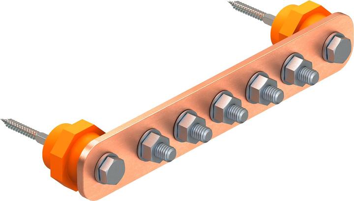 OBO Bettermann Rail d'équipotentialité 1802 6 CU BigBar 6 ports