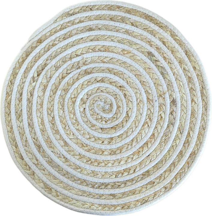 Versa Untersetzer Weiss Polyester Baumwolle 38 x 1 x 38 cm