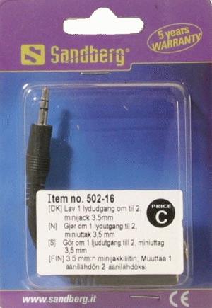 Actual product image Sandberg Mini Jack splitter (Audio Splitter)
