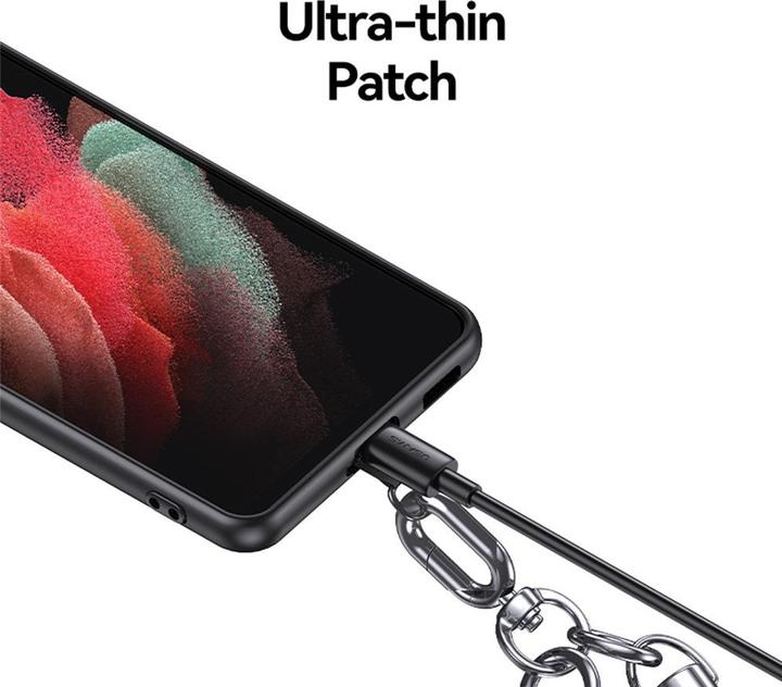 Produktbild Usams Smycz do telefonu z kablem do ładowania SJ745 60W USB-C do USB-C 1.2m czarny (1.20 m, USB 3.2 Gen 1, 60 W)