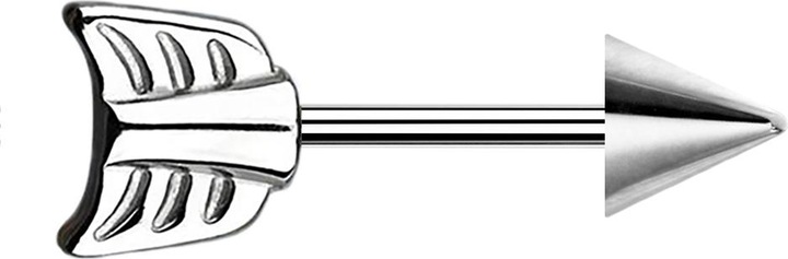 Produktbild Star Piercing Micro Barbell silber mit Cone und Pfeil (ohne Messing, Chirurgenstahl 316L)