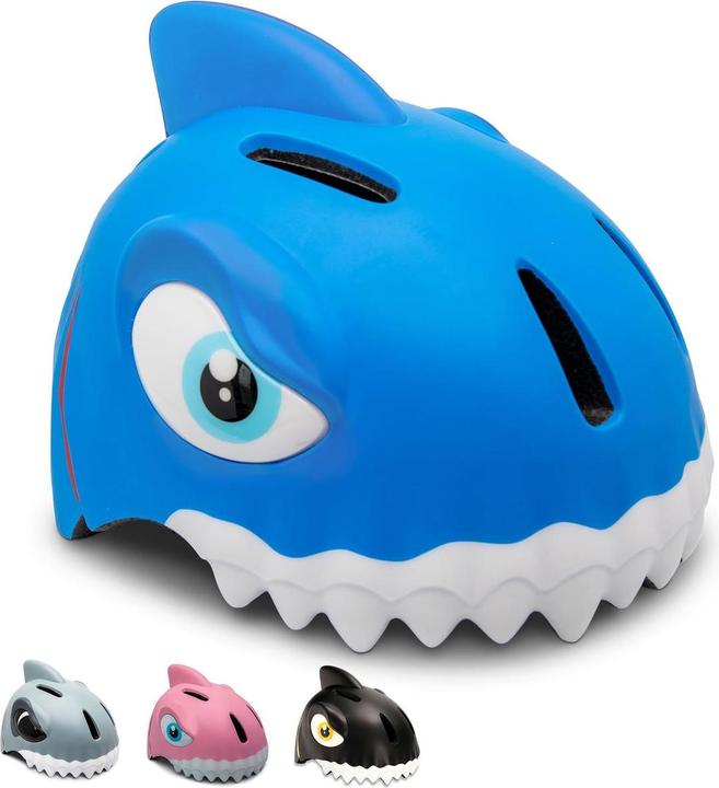 Actual product image Crazy Safety Shark Bicycle Helmet - Black (100501-06-01) (49 - 55 cm)