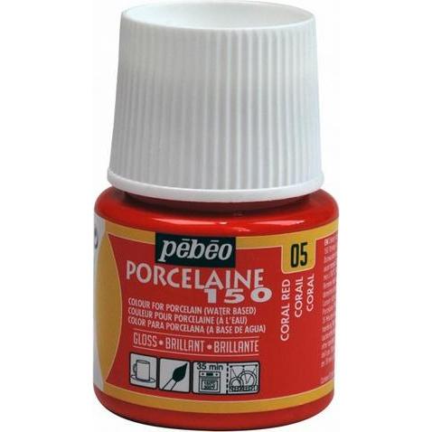 Pebeo, Künstlerfarbe + Bastelfarbe, Porcelaine 154 (Koralle, 45 ml)
