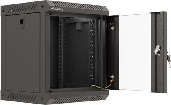 Lanberg Szafa Instalacyjna Rack Wisząca 10 6u 300x300 Czarna Drzwi Przeszklone (Flat Pack) (6 HE, 10 Zoll Rack)